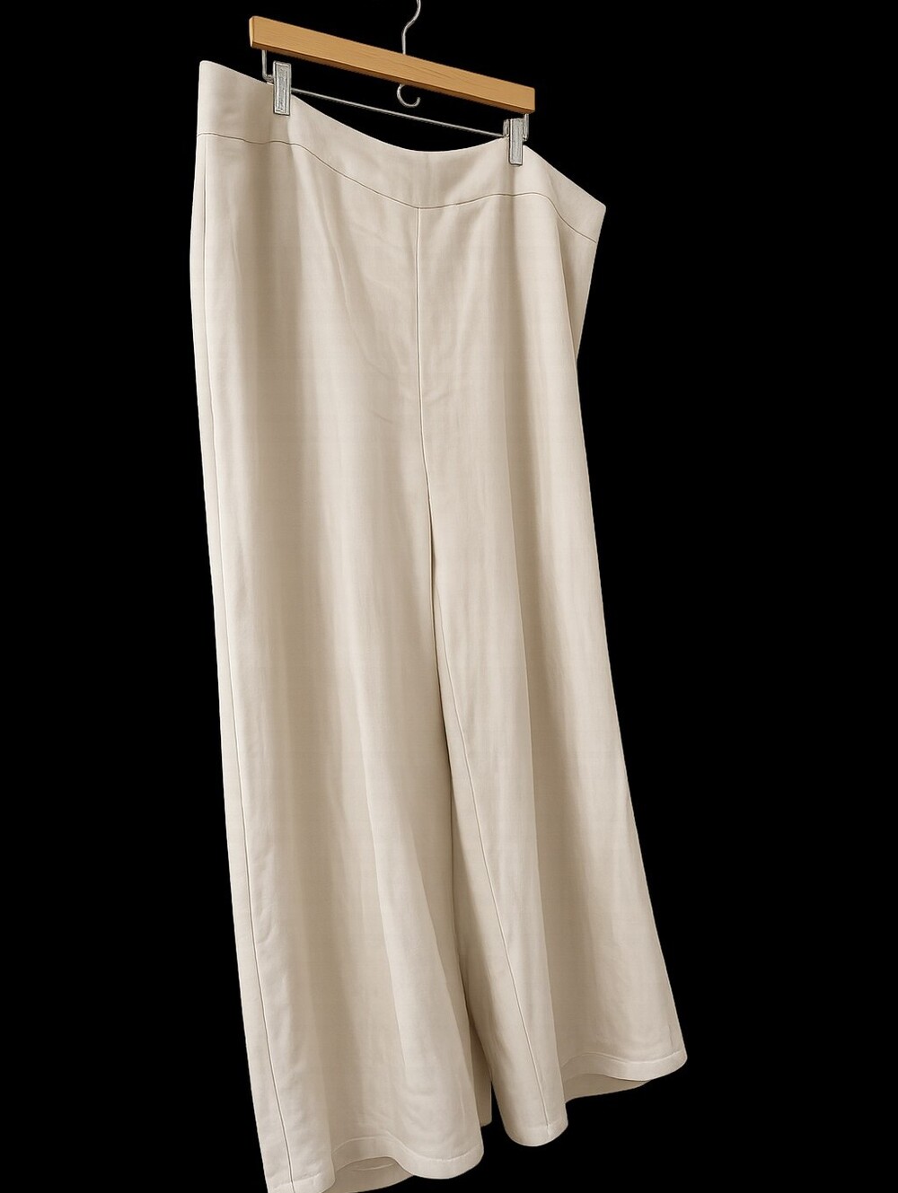 Linen Wide-Leg Trousers in Natural Beige